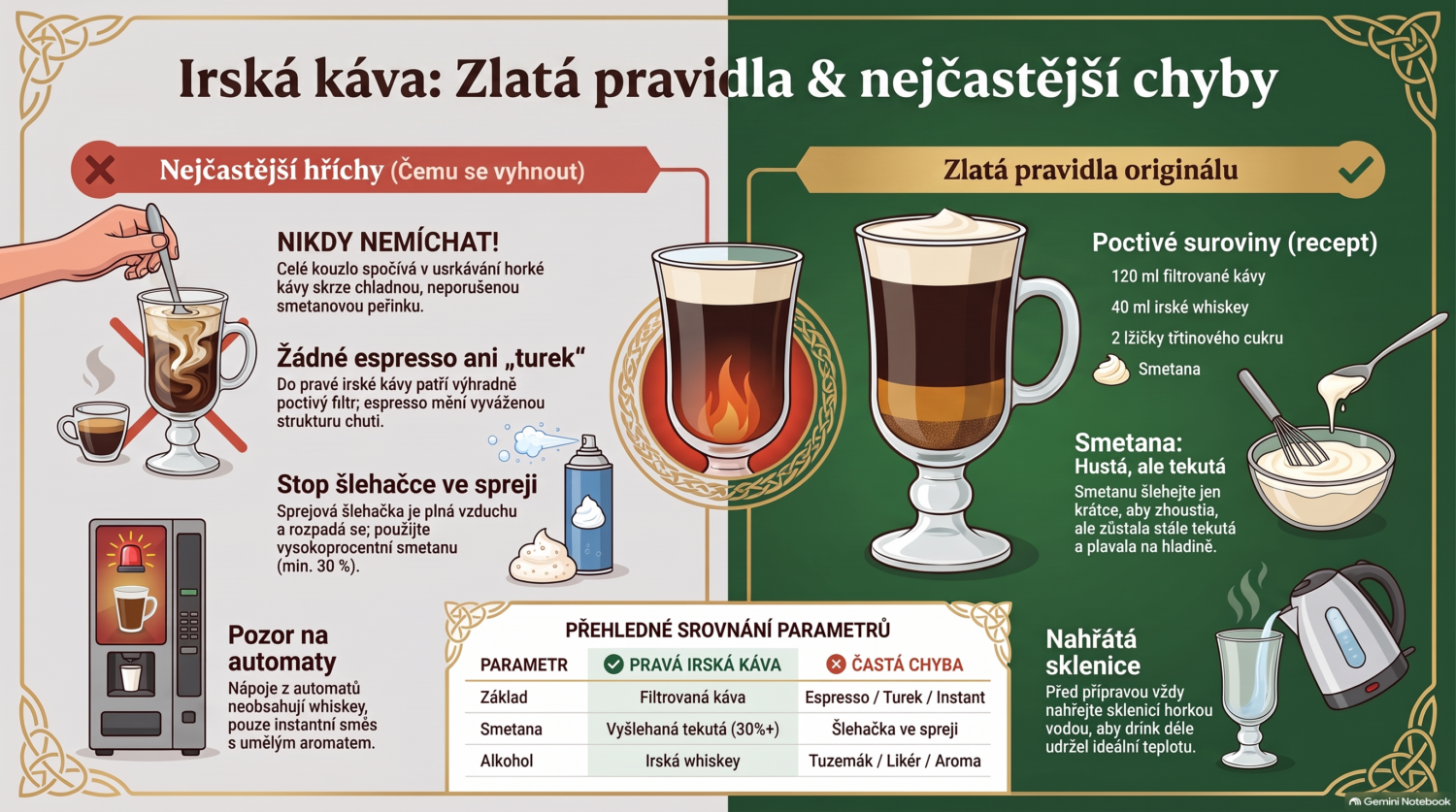 Průvodce přípravou irské kávy